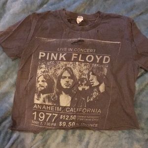 Taupe Pink Floyd band tee ripped destroyed vintage
